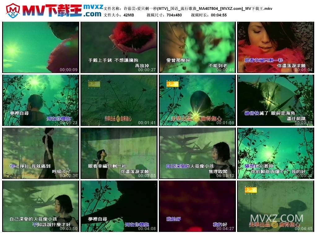 许茹芸-爱只剩一秒(MTV)_国语_流行歌曲_MA407804